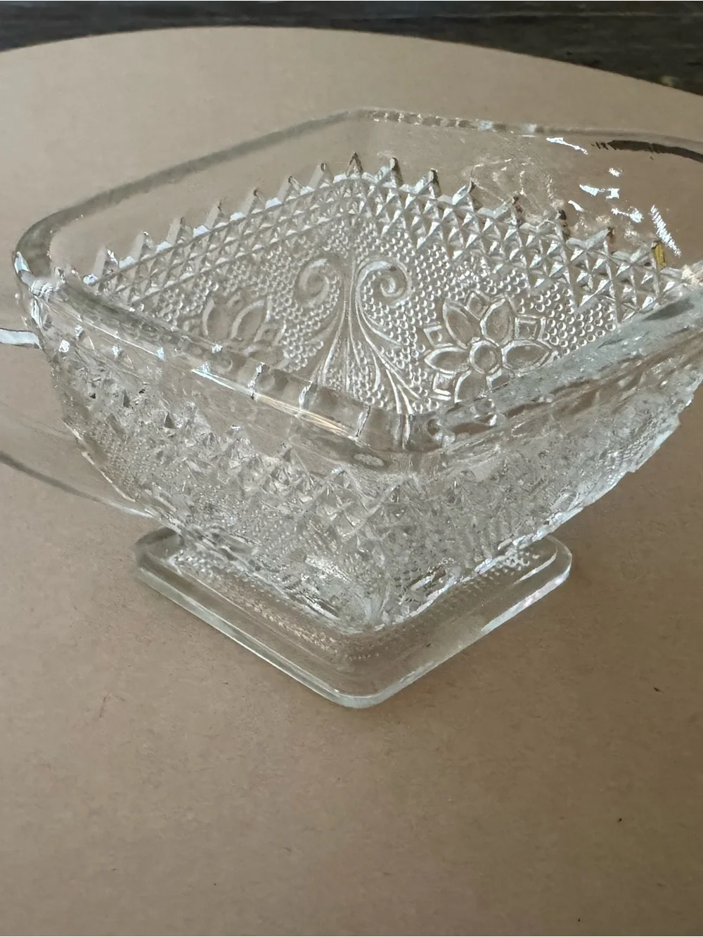 Vintage Indiana Glass Tiara Sandwich Pattern Sugar, Creamer, and Tray